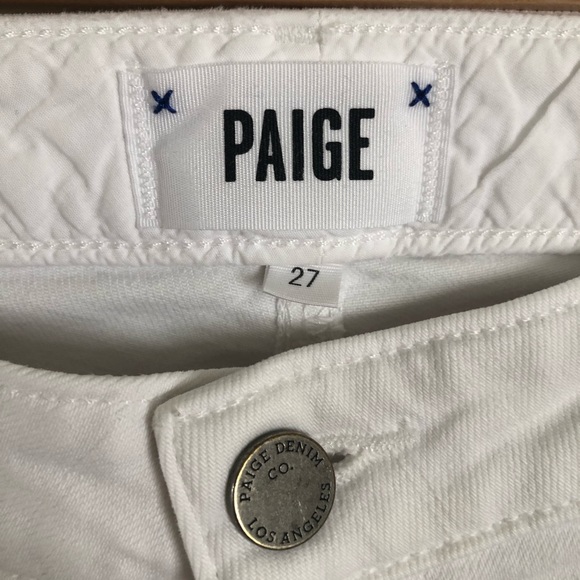 PAIGE Brigitte Mid-rise Ankle Crop Boyfriend Jean Optic White Size 27 - Picture 7 of 9